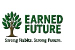 Earned Future logo featuring a brown tree with green leaves and the tagline “Strong Habits. Strong Future.”