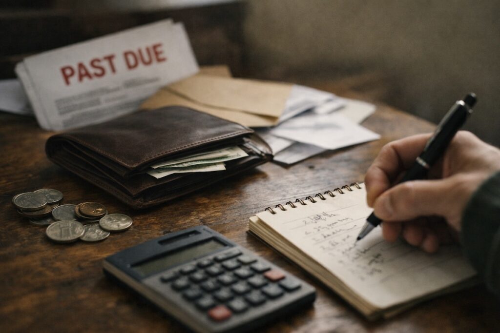 A quiet financial workspace with papers and tools spread across a desk in soft natural light, illustrating why doing more eventually makes things harder as systems become fragile under constant intensity.