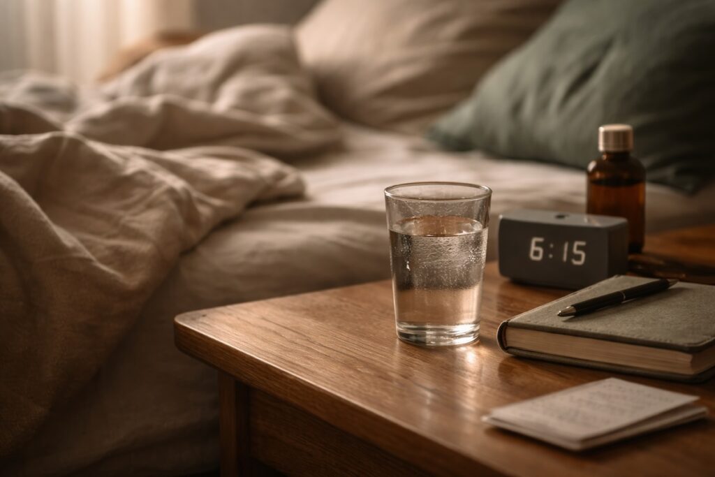 A calm bedroom scene in low evening light with an unmade bed and soft shadows, illustrating why doing more eventually makes things harder by reducing recovery and daily margin.